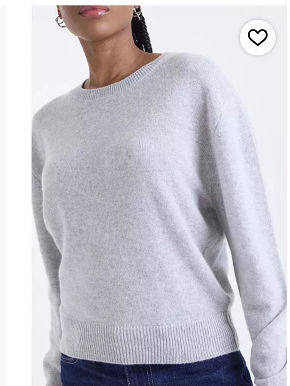 1982 100% Pure Cashmere Batwing Knit Sweater Light Heather Gray Size 1 XS